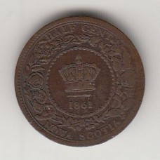 1/2 цента, Новая Шотландия, 1861