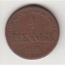 4 пфеннига, Ангальт, 1822