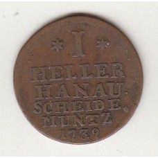 1 геллер, Ханау-Мюнцберг, 1739
