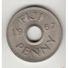 монета 1 пенни, Фиджи, 1967	год , стоимость , цена