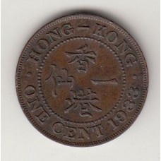 монета 1 цент, Гонконг, 1933	год , стоимость , цена