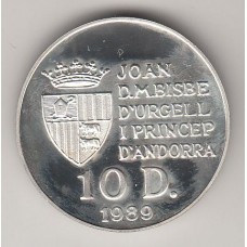 10 динеров, Андорра, 1989
