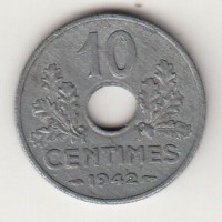 10 сантимов, Франция, 1942