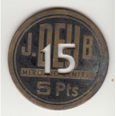 монета 5 песет, кооперативный токен, Испания	, стоимость , цена