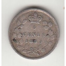 5 центов, Канада, 1893