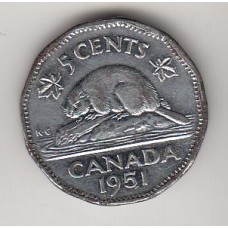 5 центов, Канада, 1951