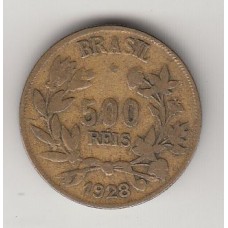 монета 500 рейсов, Бразилия, 1928	год, стоимость , цена