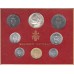 набор монет 1-100 лир (7 монет и жетон), Ватикан, 1974