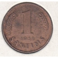 1 сантим, Латвия, 1938