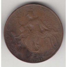 10 сантимов, Франция, 1911