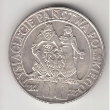 монета 100 злотых, Польша, 1966 год , стоимость , цена