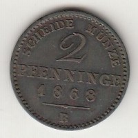 2 пфеннига, Пруссия, 1868