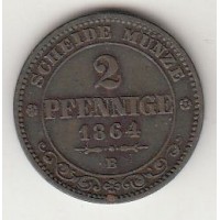 2 пфеннига, Саксония, 1864