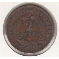 2 цента, США, 1865