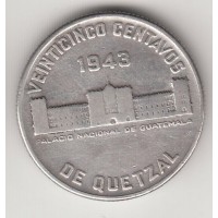 25 сентаво, Гватемала, 1943