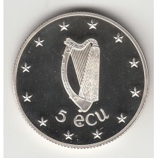 монета 5 экю, Ирландия, 1990 год , стоимость , цена