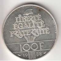 100 франков, Франция, 1988