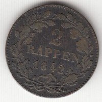 2 раппена, Цюрих, 1842