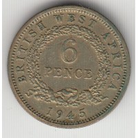 6 пенсов, Британская Западная Африка, 1945