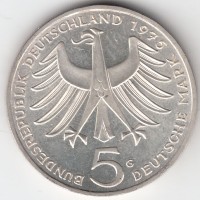 5 марок, ФРГ, Альберт Швейцер, 1975
