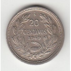 20 сентаво, Чили, 1940
