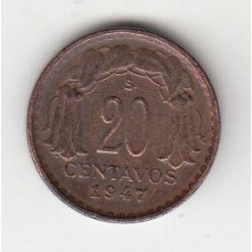 20 сентаво, Чили, 1947