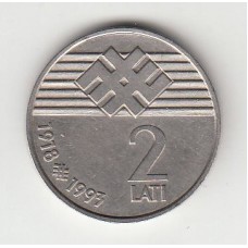 2 лата, Латвия, 1993