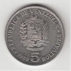 5 боливаров, Венесуэла, 1989
