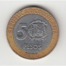 5 песо, Доминиканская Республика, 2002