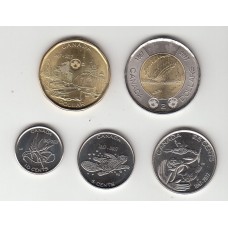 Набор монет, 5 штук, Канада, 2017