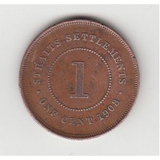 1 цент, Стрейтс-Сеттльментс, 1908