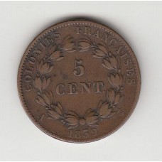 5 сантимов, Французские Карибские колонии, 1839