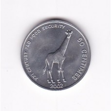 50 сантимов, Конго, 2002